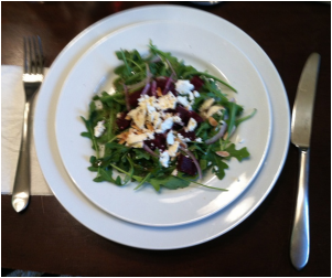 Roasted beet and goat cheese salad Easter Dinner with a Modern Twist -knowgirls