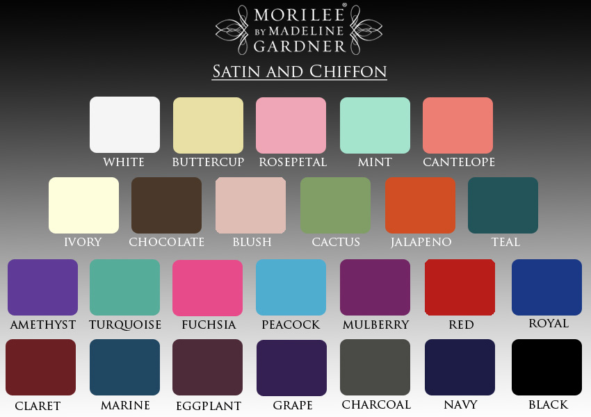 Morilee Satin Color Chart