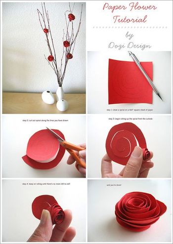 valentine's day paper flower tutorial